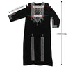 Women's Egyptian Style Dress with Embroidered Patterns Black Abaya Size 5 - Hijaz