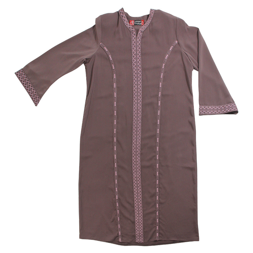 Women's Purple Full Body Embroidery Lavender Abaya Size 4 - Hijaz