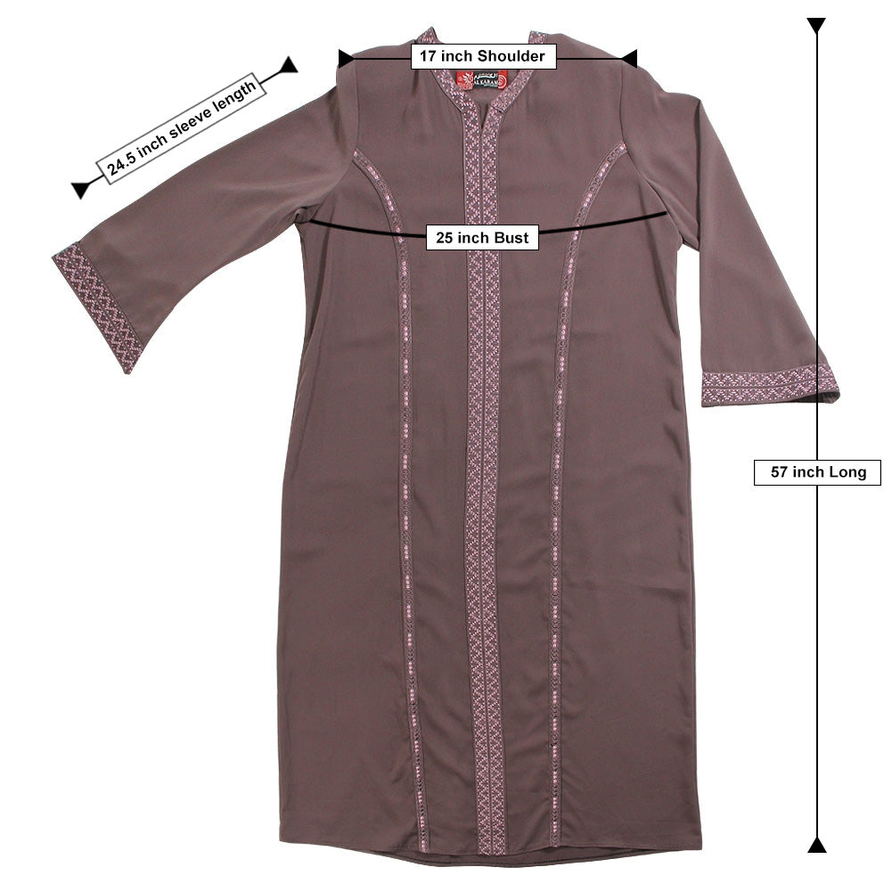 Women's Purple Full Body Embroidery Lavender Abaya Size 4 - Hijaz