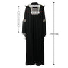 Women's Gothic Style Crest and Shoulder Embroidery Black Abaya Size 4 - Hijaz