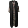 Women's Full Body Brown Candelabra Embroidery Two Layer Black Abaya Size 5 - Hijaz