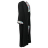 Women's Mosaic Mirrored Crest Embroidery Two Layer Black Abaya Size 6 - Hijaz