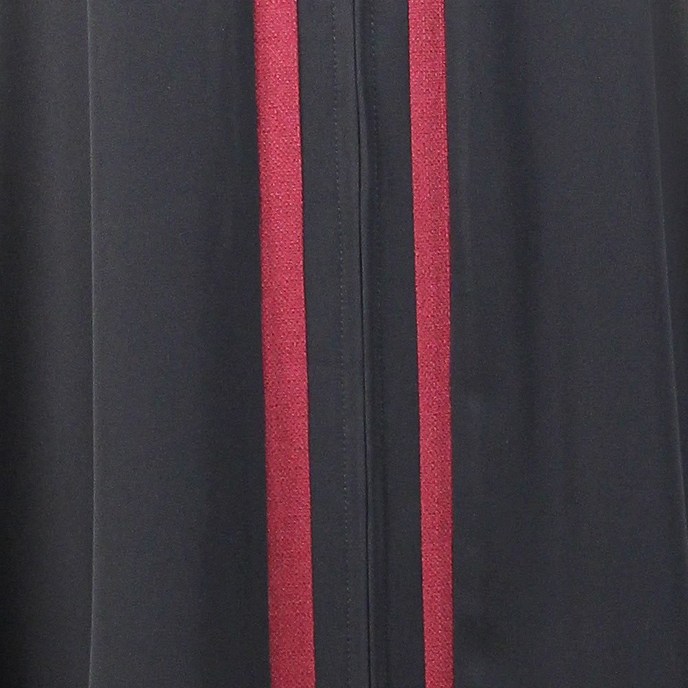 Women's Floral Embroidery and Full Body Zipper Black and Red Abaya Size 4 - Hijaz