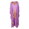 Poncho Style Lavender Color Abaya with Full Body Floral Embroidery - Hijaz