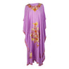 Poncho Style Lavender Color Abaya with Full Body Floral Embroidery - Hijaz