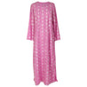 Pink Nightgown Abaya Dress with White Floral Embroidery and Scarf Included - Hijaz