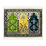 Fancy Thick Three Person Extra Large Family Lotus Prayer Rug Janamaz Sajada - Hijaz