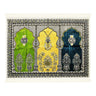 Fancy Thick Three Person Extra Large Family Lantern Prayer Rug Janamaz Sajada - Hijaz