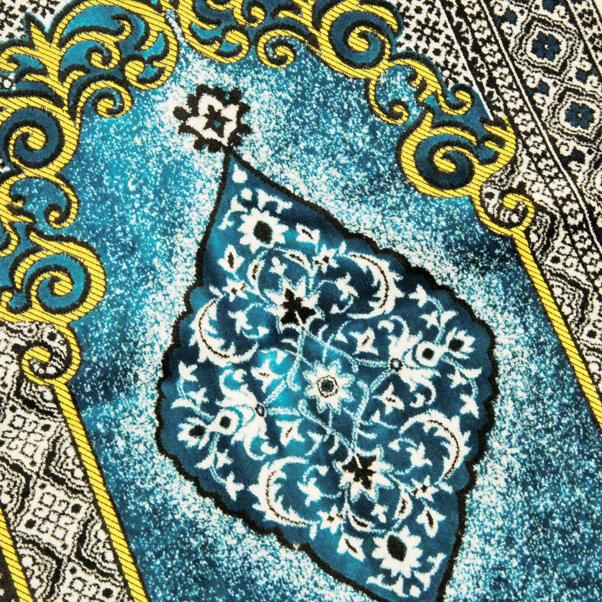 Fancy Thick Three Person Extra Large Family Jacquard Prayer Rug Janamaz Sajada - Hijaz
