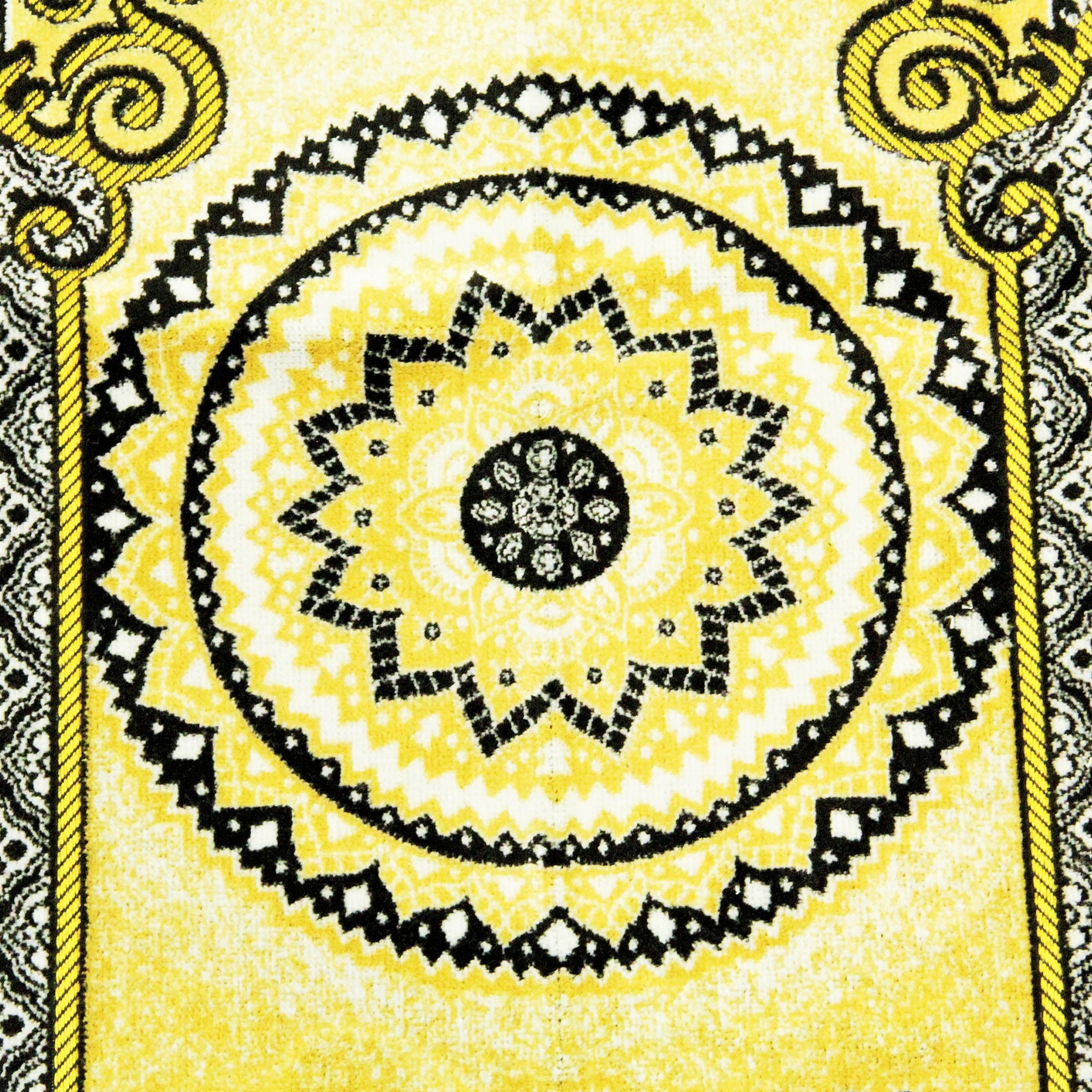 Fancy Thick Three Person Extra Large Family Jacquard Prayer Rug Janamaz Sajada - Hijaz