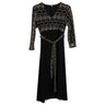 Girl's Gold Thread Long Sleeve Modern Abaya with Embroidered Belt - Hijaz