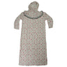 Girls White with Pink Floral Women's Loose Prayer Clothes Abaya Gown With Hijab - Hijaz