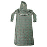 Girls Teal Blue Floral Women's Loose Prayer Clothes Abaya Gown With Hijab - Hijaz