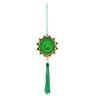 Gold and Green Sun Shape Allah and Muhammad written in Arabic Car Hanging - Hijaz