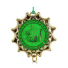 Gold and Green Sun Shape Allah and Muhammad written in Arabic Car Hanging - Hijaz