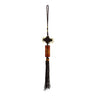Brown Tassel with Brown Glass Allah and Muhammad Written in Arabic Car Hanging - Hijaz