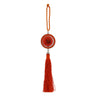 Orange Tassel with Round Glass Car Hanging - Hijaz