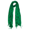 Green and Brown Polkadot Design Rectangle Women's Scarf with Tassles - Hijaz