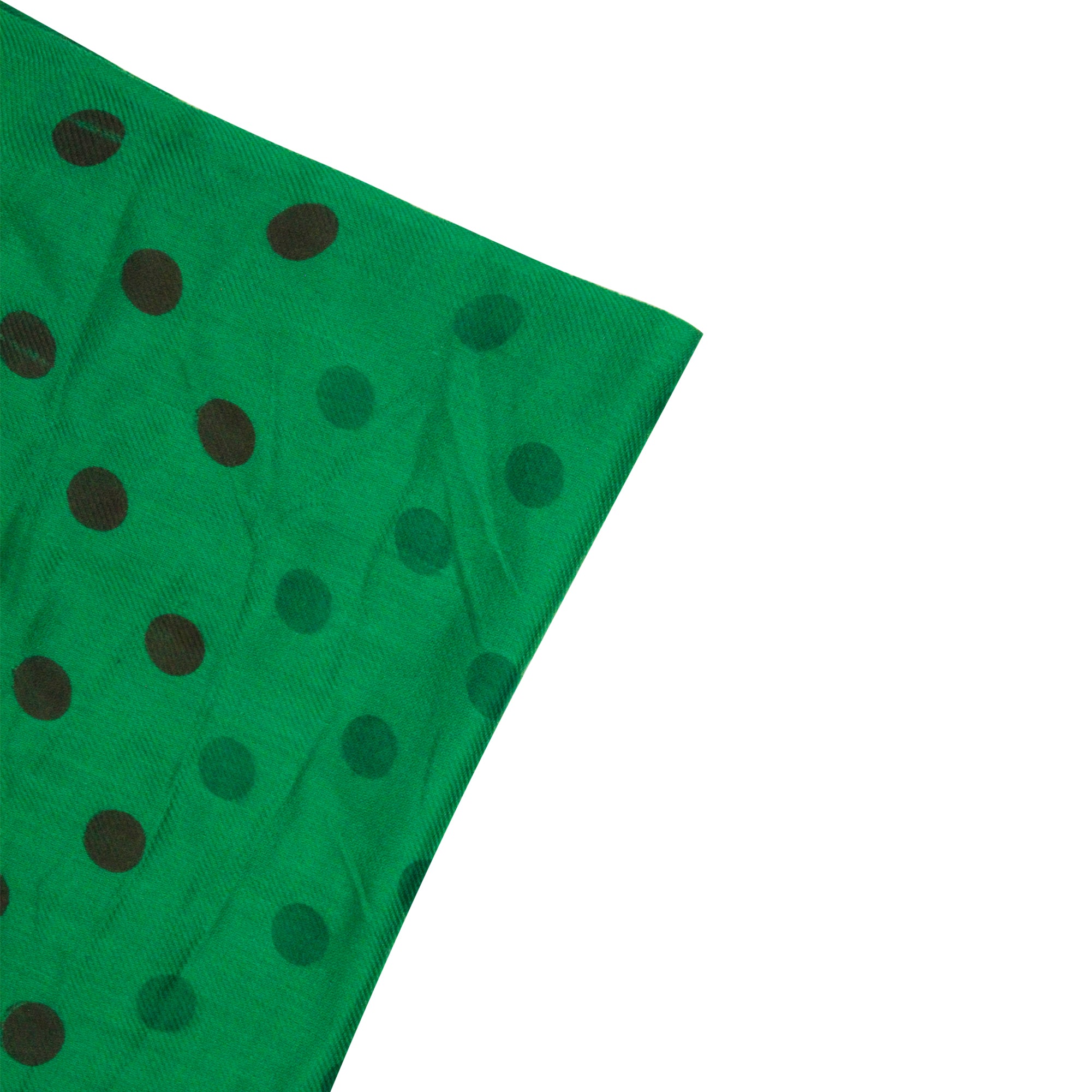 Green and Brown Polkadot Design Rectangle Women's Scarf with Tassles - Hijaz
