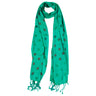 Emerald and Brown Polkadot Design Rectangle Women's Scarf with Tassles - Hijaz