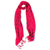 Hot Pink and Purple Polkadot Design Rectangle Women's Scarf with Tassles - Hijaz