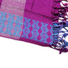 Amethyst Color Soft Rectangle Women's Scarf with Tassle Blue Stitch Design - Hijaz