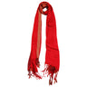Pashmina Blend Red and Gold Rectangle Women's Printed Scarf with Tassles - Hijaz