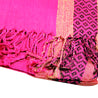 Pashmina Blend Pink and Gold Rectangle Women's Printed Scarf with Tassles - Hijaz