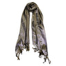 Tan and Brown Shiny Rectangle Women's with Horizontal Pattern Print - Hijaz