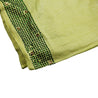 Yellow Women's Elastic Rectangle Scarf with Green Glass Beads - Hijaz