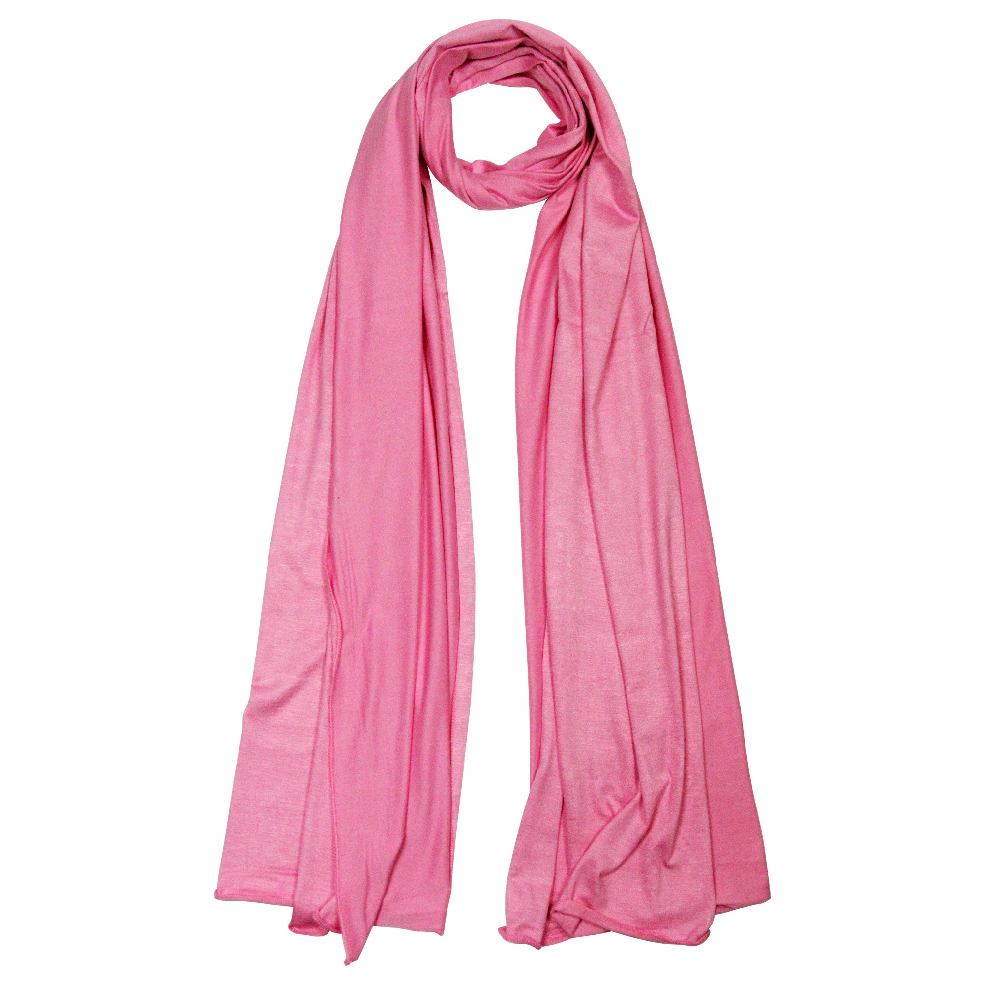 Plain Pink Rose Lightweight Rectangle Women's Scarf Jersey - Hijaz