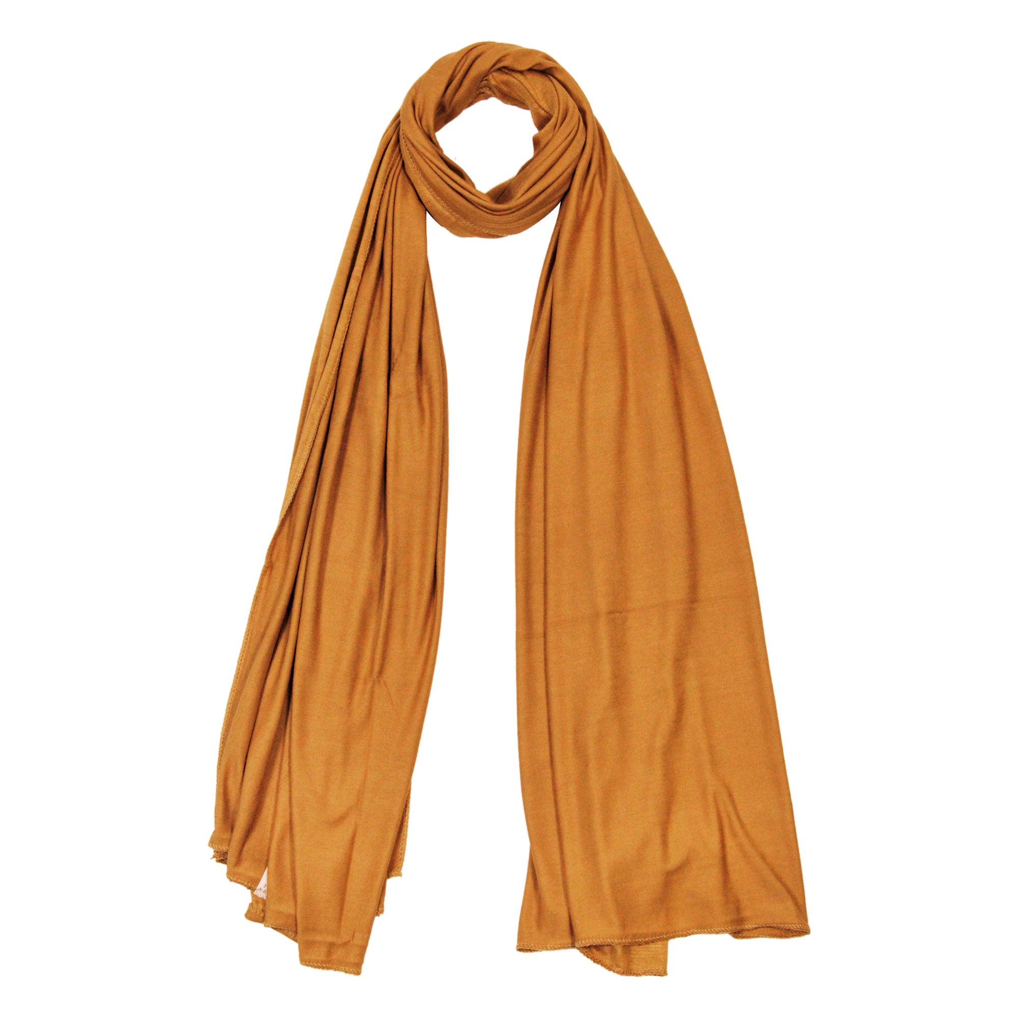 Golden Brown Super Soft Stretch Rectangle Women's Scarf Jersey - Hijaz