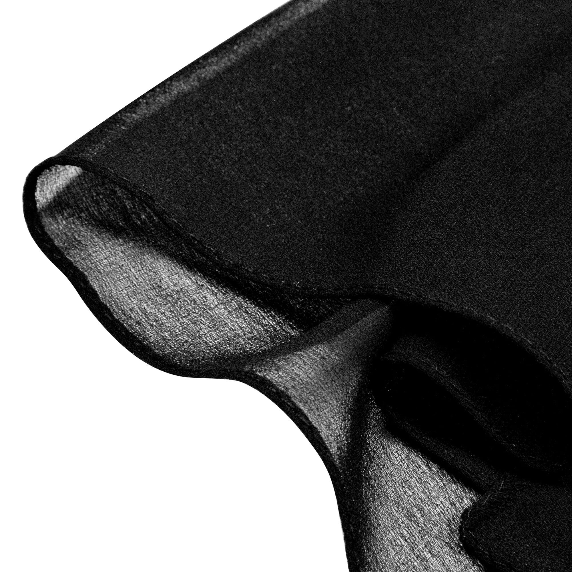 Black Lightweight Soft Sheer Chiffon Scarf Long Rectangle Womens Head Wrap Shawl - Hijaz