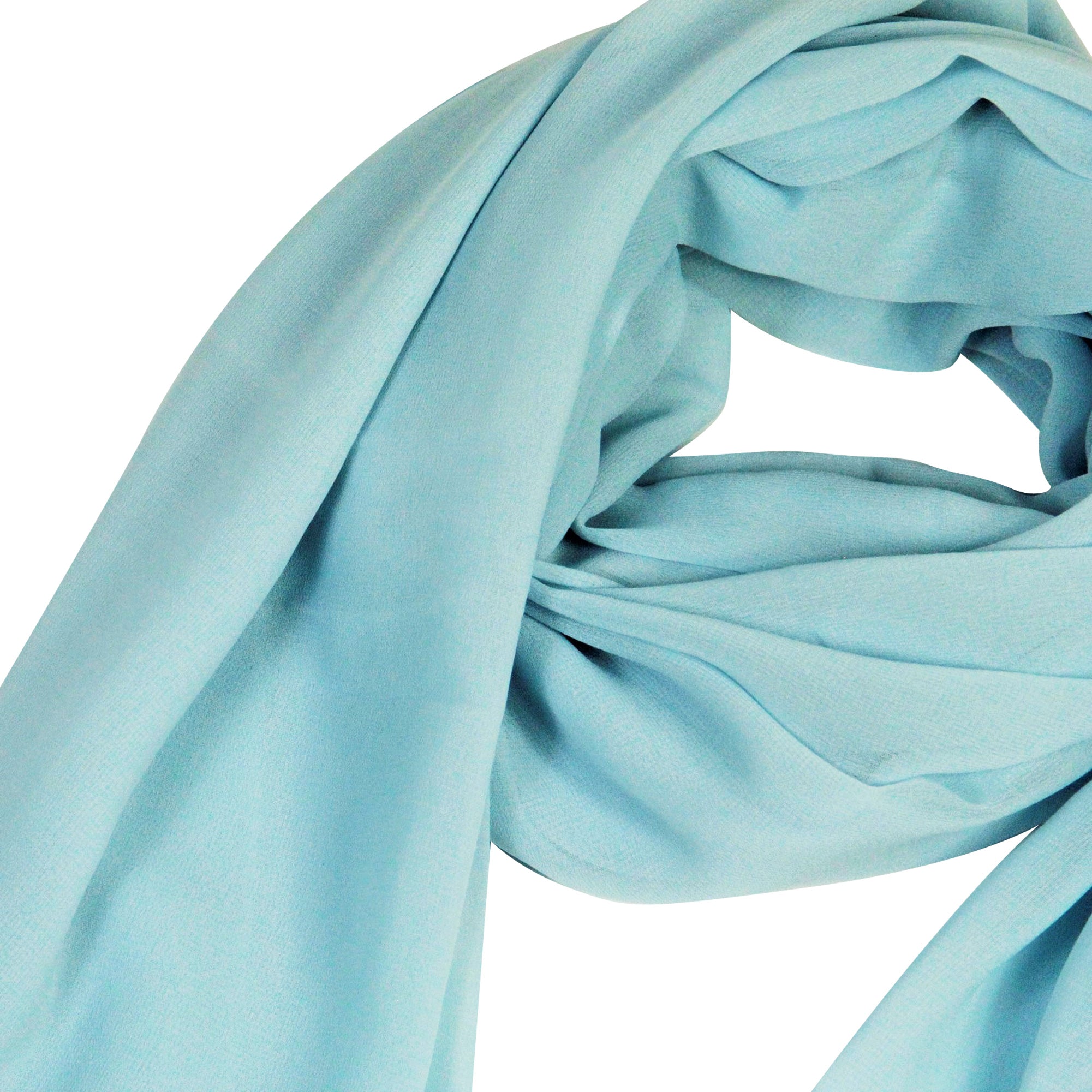 Sky Blue Lightweight Soft Sheer Chiffon Scarf Long Womens Head Wrap Shawl - Hijaz