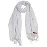 Plain White Soft Pashmina Scarf Long Women's Shawl Head Wrap - Hijaz