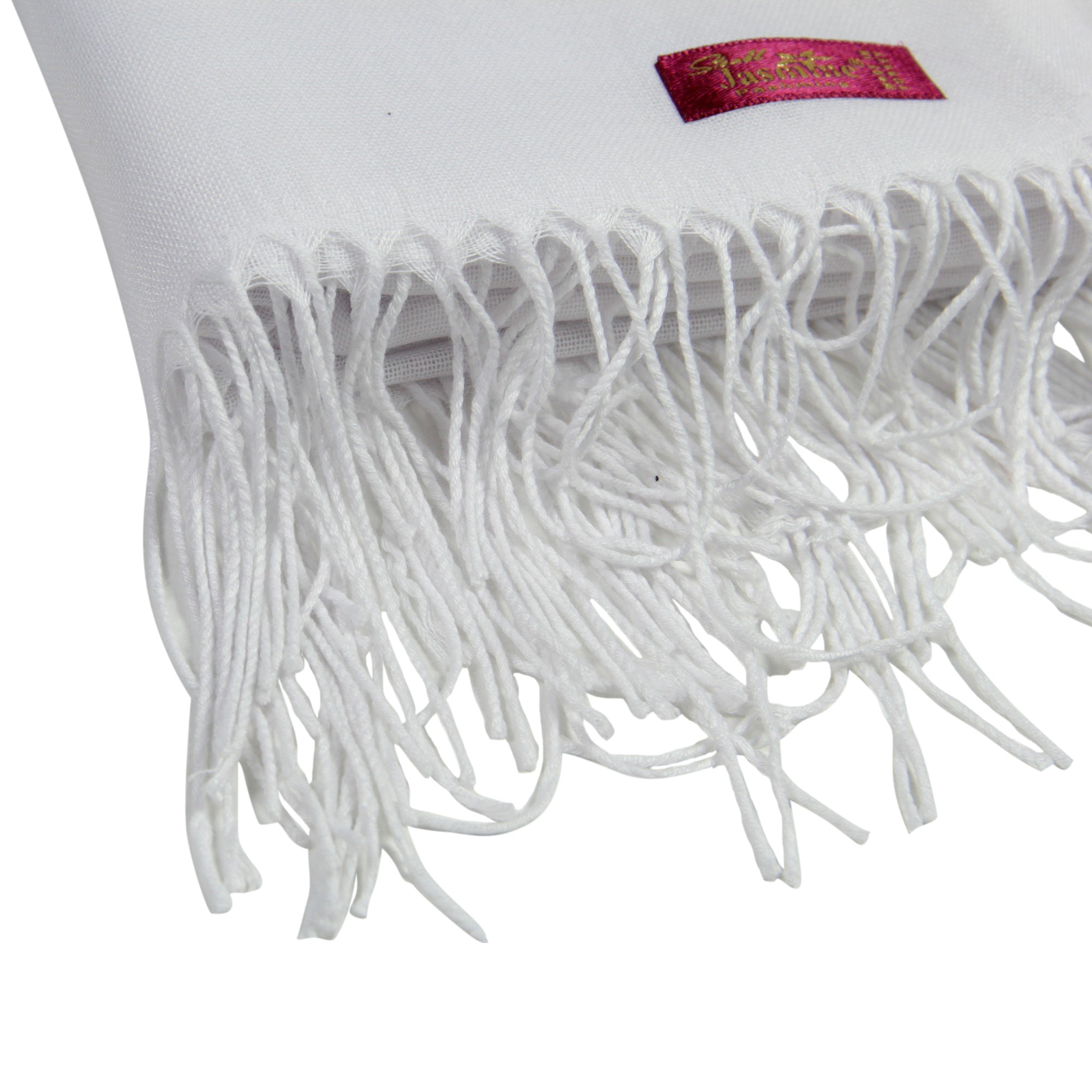 Plain White Soft Pashmina Scarf Long Women's Shawl Head Wrap - Hijaz