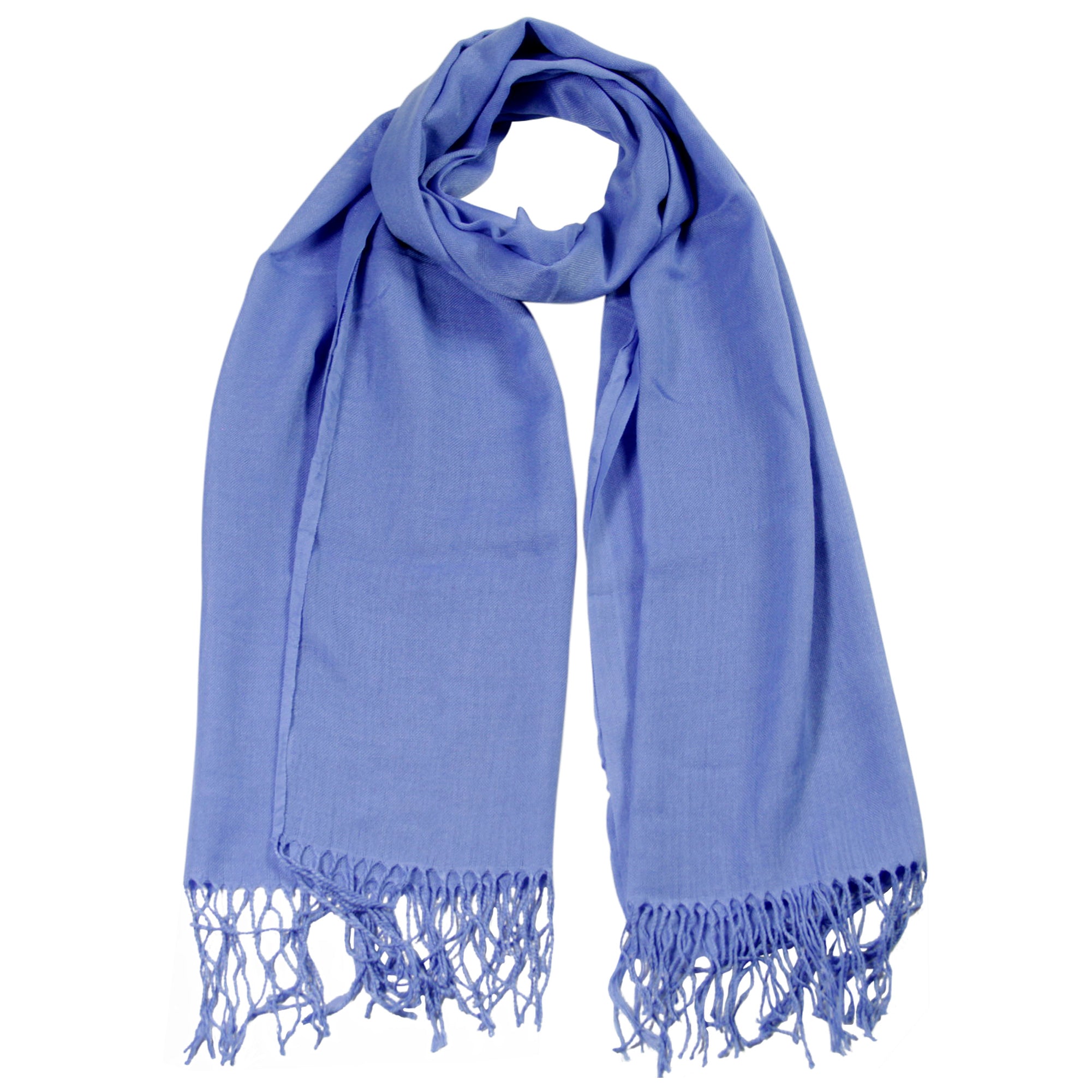Plain Powder Blue Soft Pashmina Scarf Long Women's Shawl Head Wrap - Hijaz