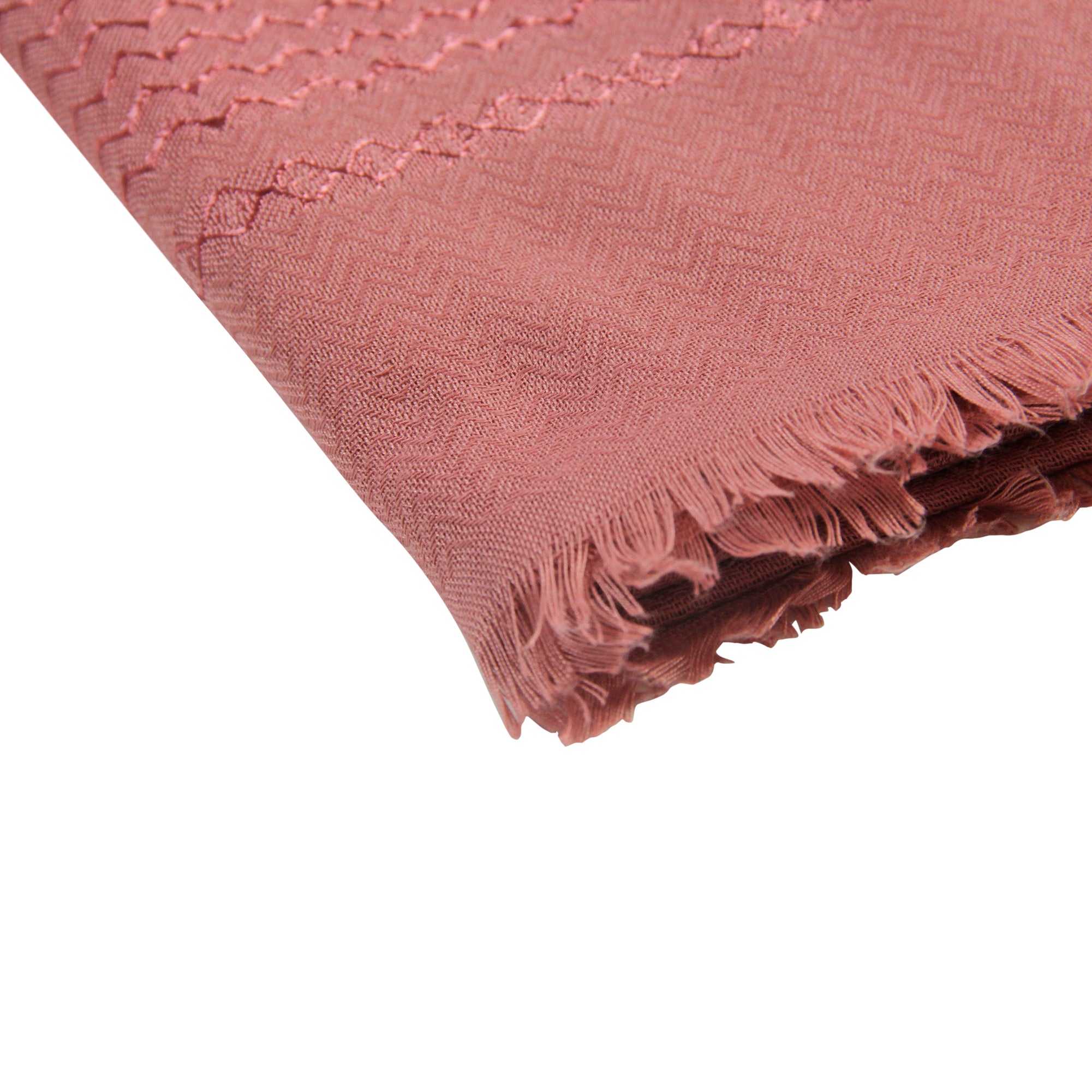 Hot Pink Soft Pashmina Scarf Long Women's Shawl Head Wrap with Stitch Design - Hijaz