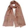 Pink Soft Pashmina Scarf Long Women's Shawl Head Wrap with Stitch Design - Hijaz