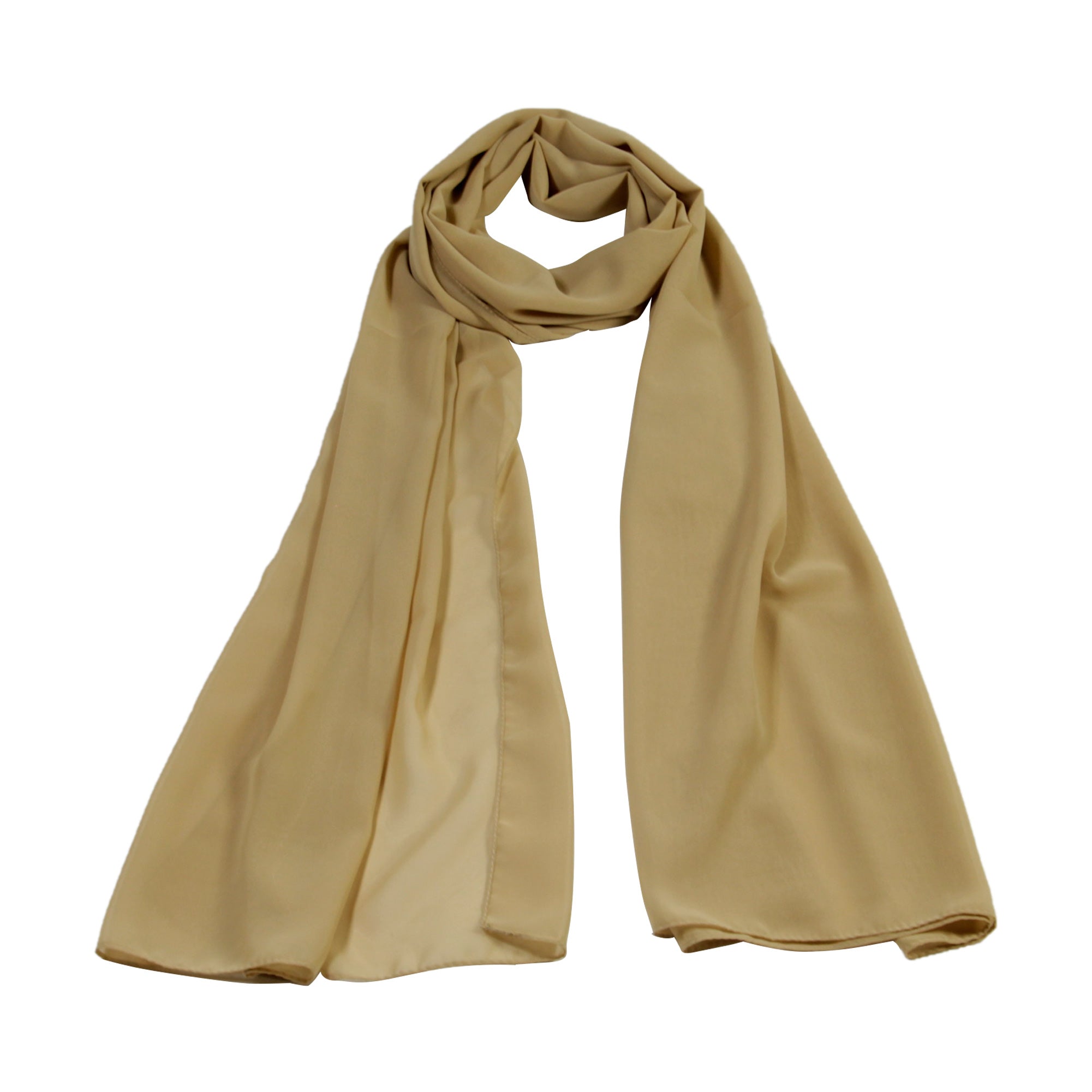 Sand Beige Neutral Breathable Turkish Chiffon Women's Scarf Head wrap Shawl - Hijaz
