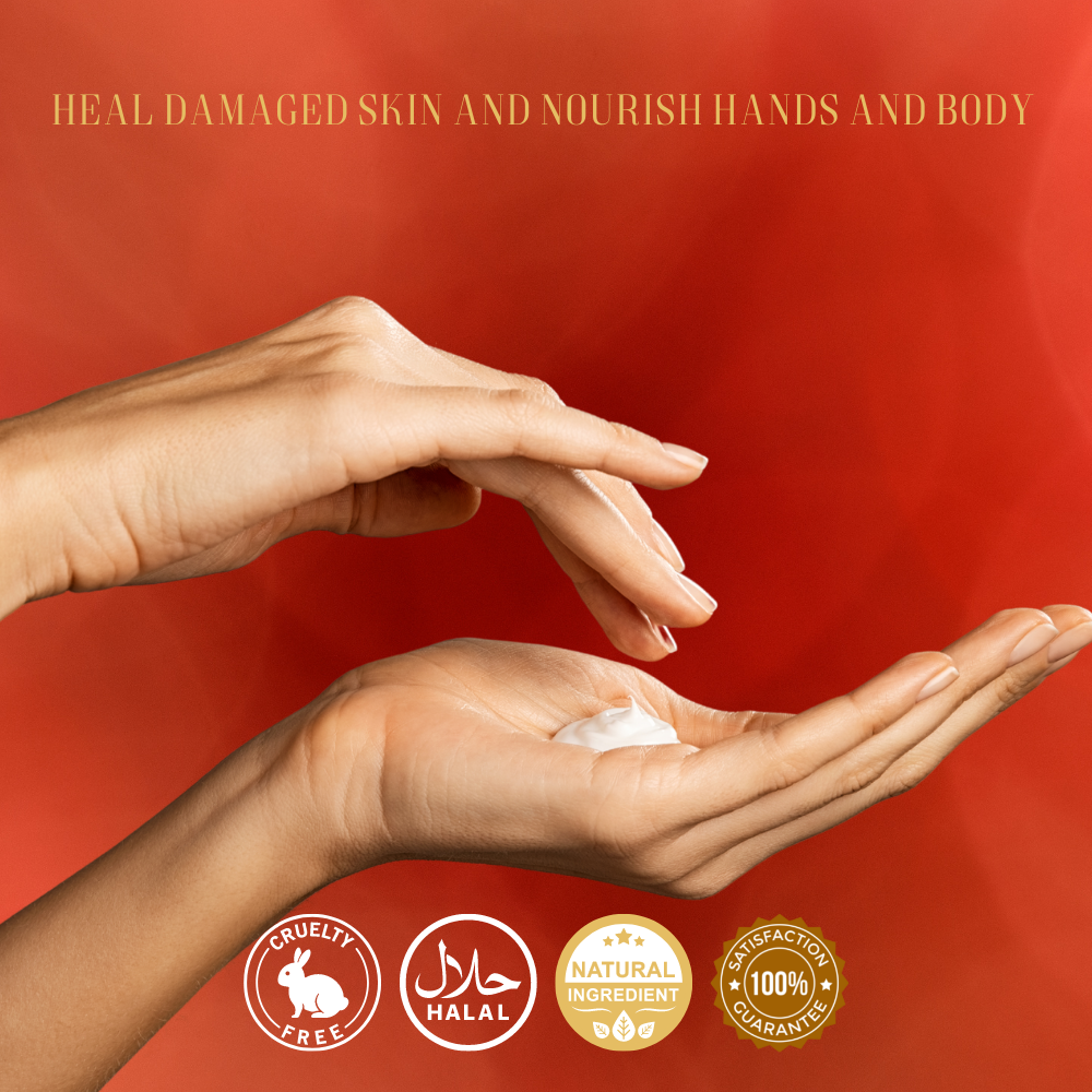 2Oz Saffron Natural Scented Hand and Body Lotion for Dryness With Aloe - Hijaz