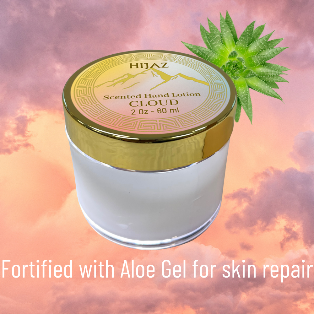 2Oz Cloud Natural Scented Hand and Body Lotion for Dryness With Aloe - Hijaz