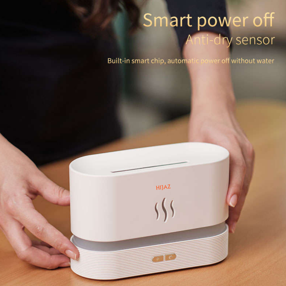 Simulated Flame Auto Shut-Off Portable Humidifier with Essential Oil Diffuser - Hijaz