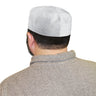 Mens White Topi Prayer Kufi Cap with Embroidered Arch Designs - Hijaz