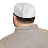 Mens Prayer Kufi Cap White Hat Embroidered Wave and Chevron Designs - Hijaz
