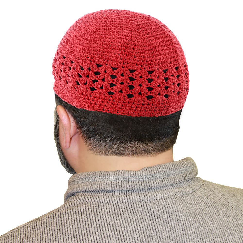 Cotton Knit Mens Stretchable Prayer Cap Kufi Hat - Hijaz