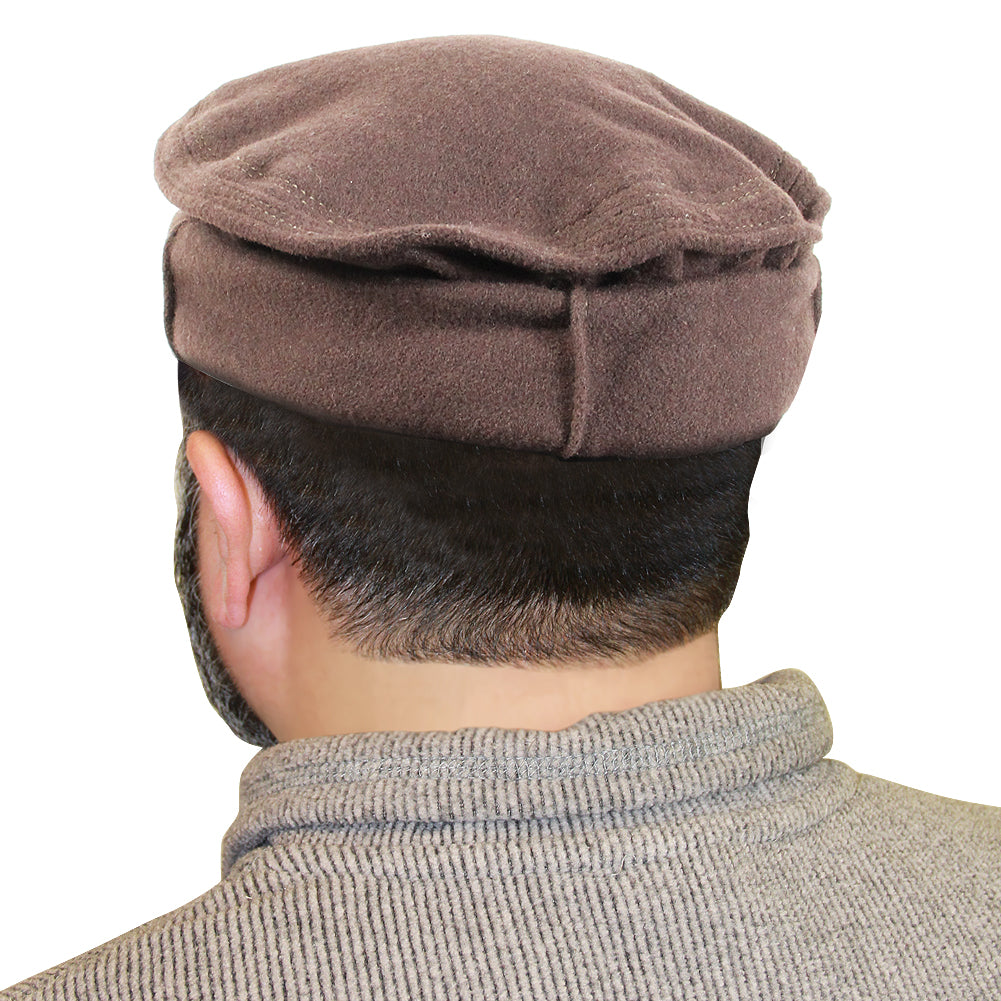 Afghan Rollup Mens Cap Hat with Polyester Inner Lining - Hijaz