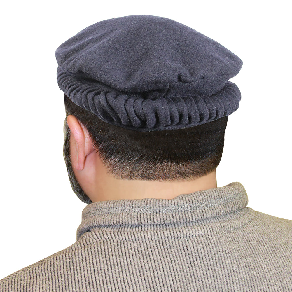 Traditional Afghan Ruffled Men's Cap Hat - KH379