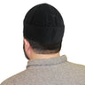 Black Mens Prayer Cap Kufi Hat Beanie With Vertical Seams - Hijaz
