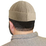Beige Mens Prayer Cap Kufi Hat Beanie with Vertical Seams - Hijaz